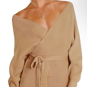 Women's Forever 21 Camel Bodycon Sweater Dress Size L